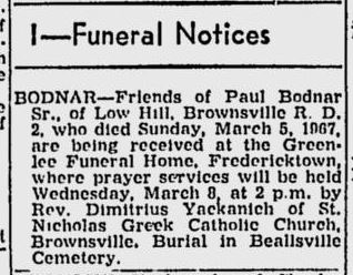 Paul Bodnar Sr. obit